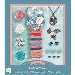 Набор для создания украшений – Бабочки, с бусинами, лентами и резинками (Djeco, 09806k)